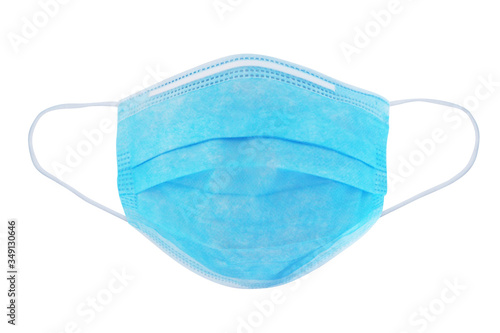 Fight coronavirus Covid-19. Medical use surgical face mask for protect against virus and bacteria. 3 layer protective surgical mask isolated - image