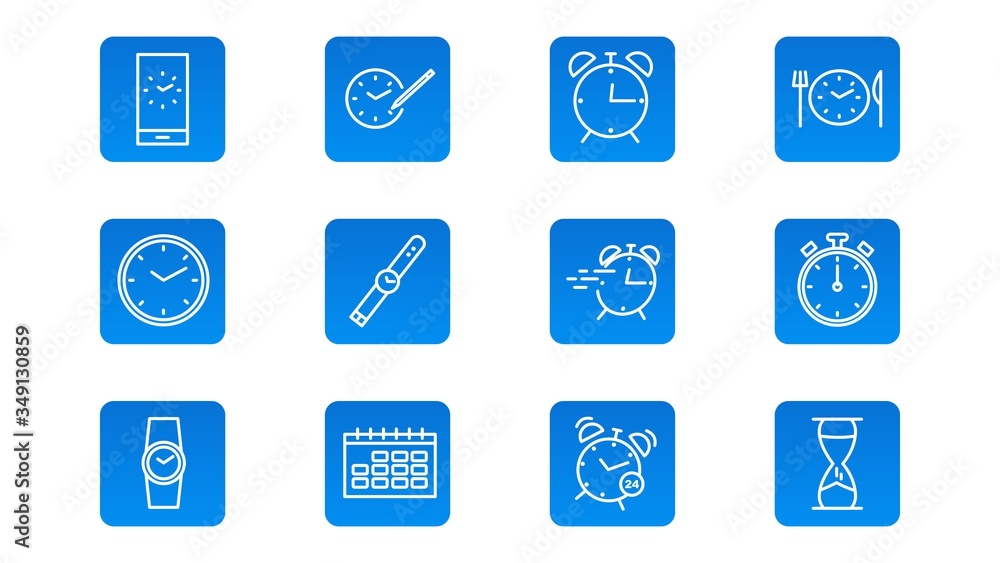 Time and Clock set icons.Timer, Speed, Alarm, Time Management, Calendar and more. vector design Time and Clock set icons.Timer, Speed, Alarm, Time Management, Calendar and more. vector design