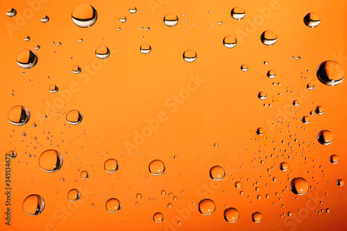 water drops on orange background