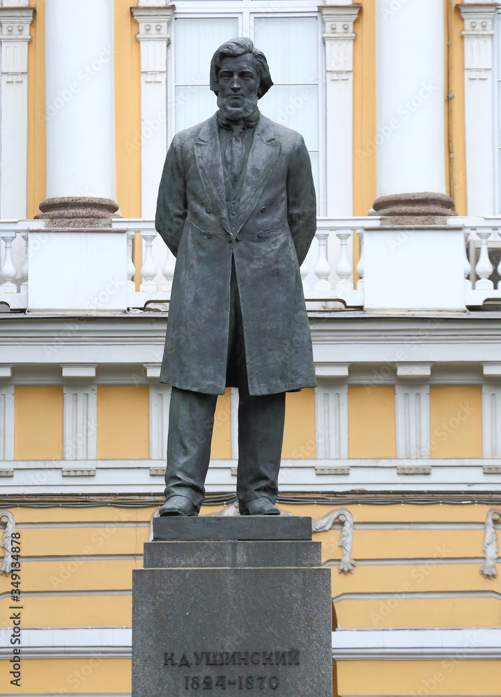A monument to Ushinsky, naberegnaya reki Moyki, Saint-Petersburg, Russia, September 2017 A monument to Ushinsky, naberegnaya reki Moyki, Saint-Petersburg, Russia, September 2017