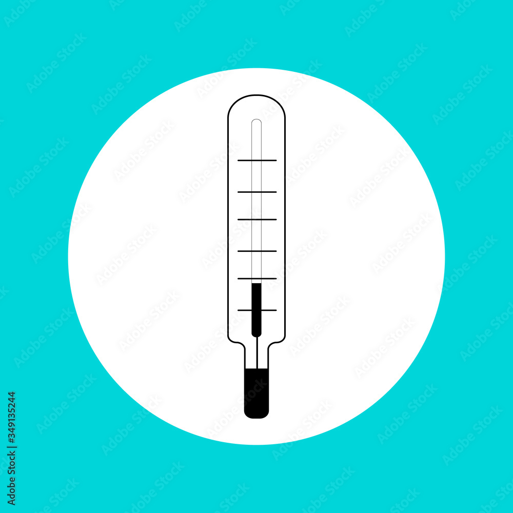 Medical thermometer icon.A tool for measuring temperature.Outline drawing.Vector illustration. Medical thermometer icon.A tool for measuring temperature.Outline drawing.Vector illustration.