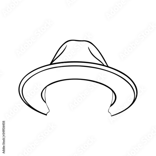 monochrome hat for placing in photo compositions. hand drawn vector illustration, isolated.