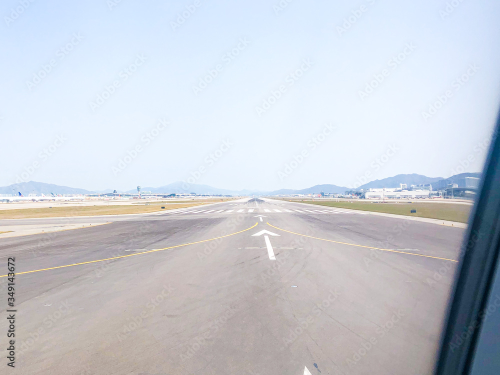 Airport runway in an airport