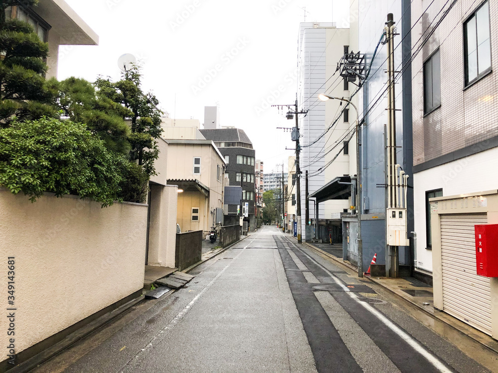 An empty street in Tenjin, Fukuoka, Japan
