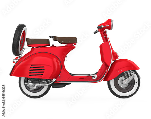 Vintage Scooter Motorcycle Isolated