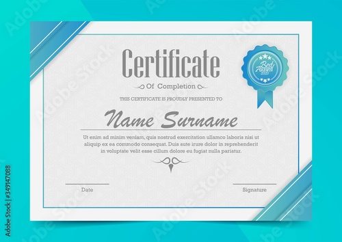 Classic certificate award template	