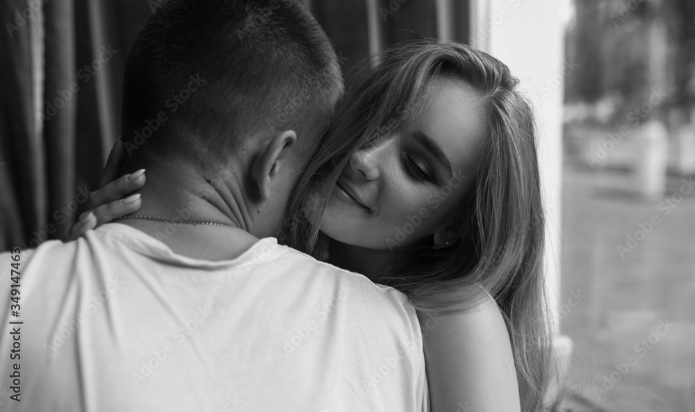 Surprise! Beautiful romantic couple in cafe. Young man is coming of the date to his beloved in caffe. Feel of happiness. Surprise! Beautiful romantic couple in cafe. Young man is coming of the date to his beloved in caffe. Feel of happiness.