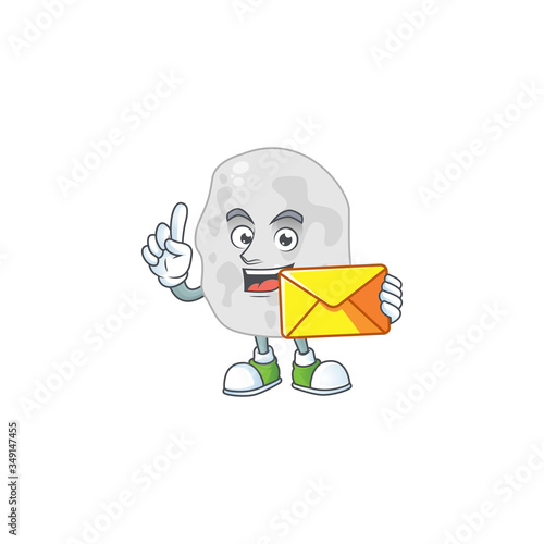 A cartoon picture of planctomycetes bring brown envelope photo