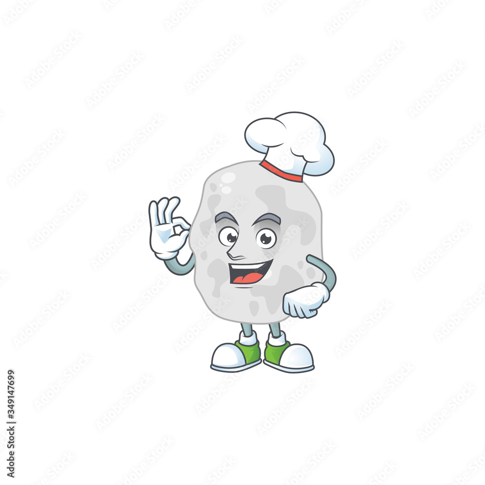 Obraz premium Planctomycetes chef cartoon drawing concept proudly wearing white hat