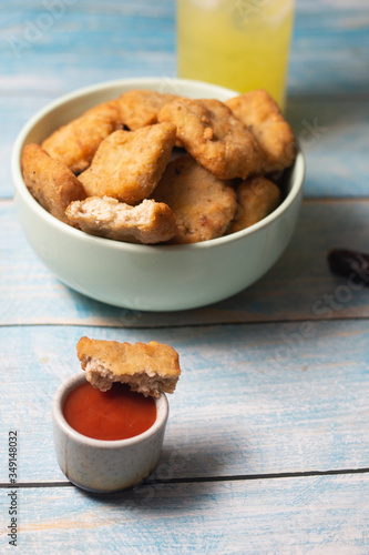 homemade chicken nuggets isolated