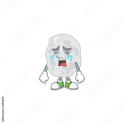 A crying planctomycetes cartoon character drawing concept