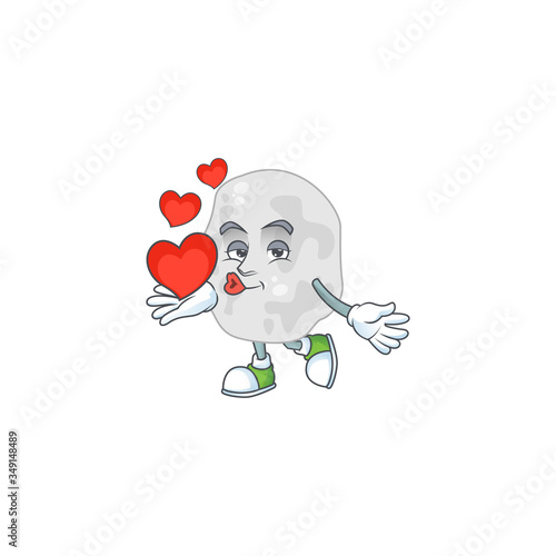 A gorgeous caricature design of planctomycetes with red hearts