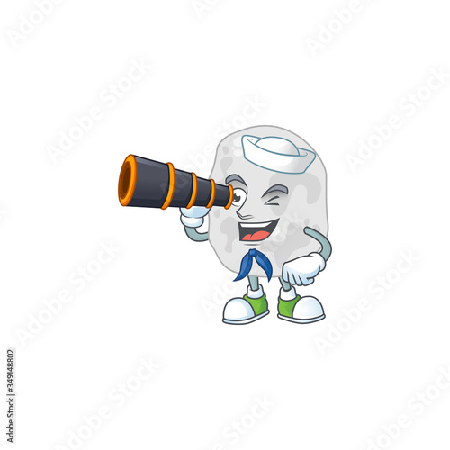 cartoon picture of planctomycetes in Sailor character using a binocular