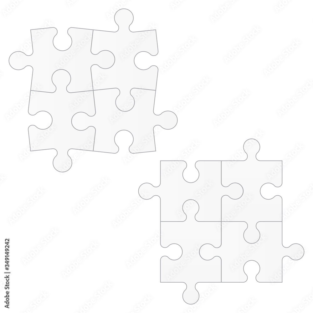 Set puzzle pieces. Texture mosaic background. Vector.