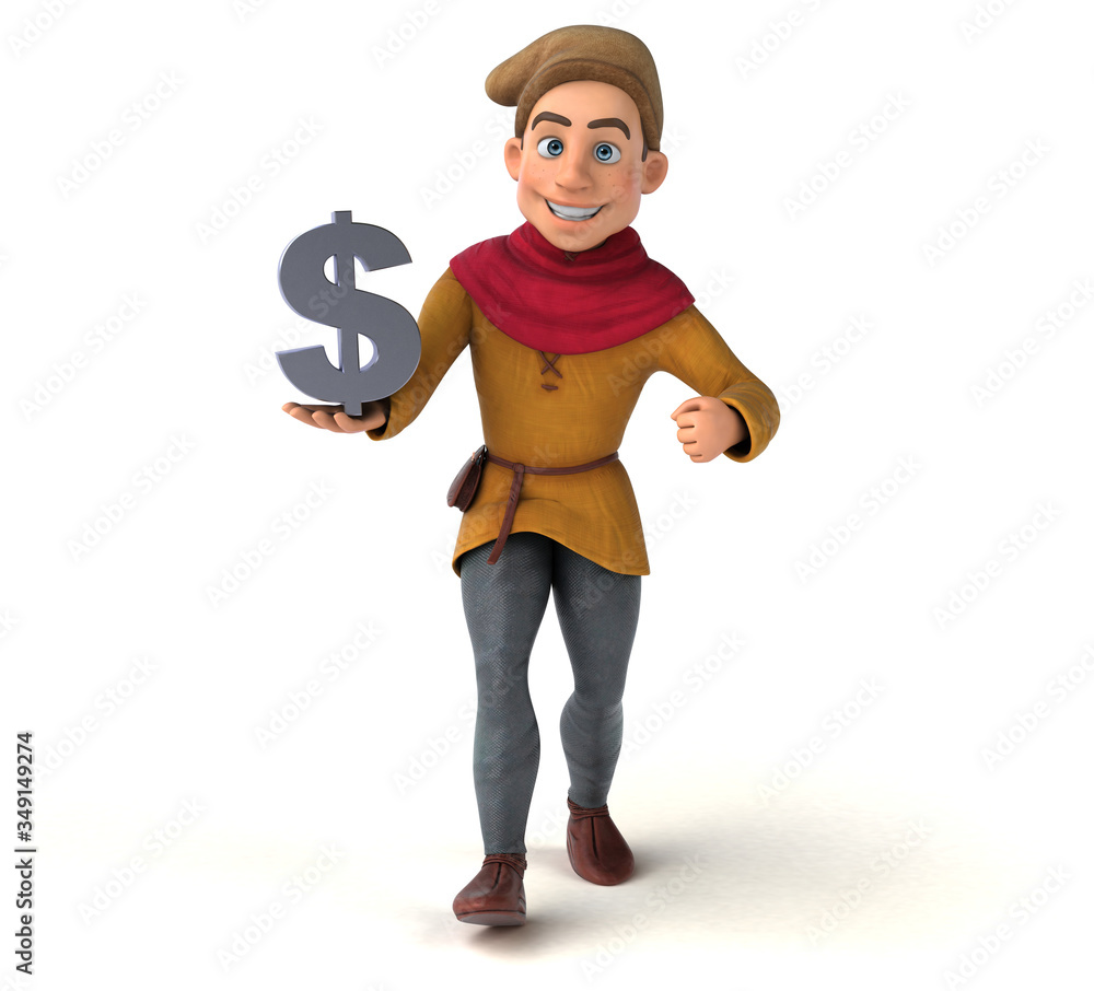 3D Illustration of a medieval historical character