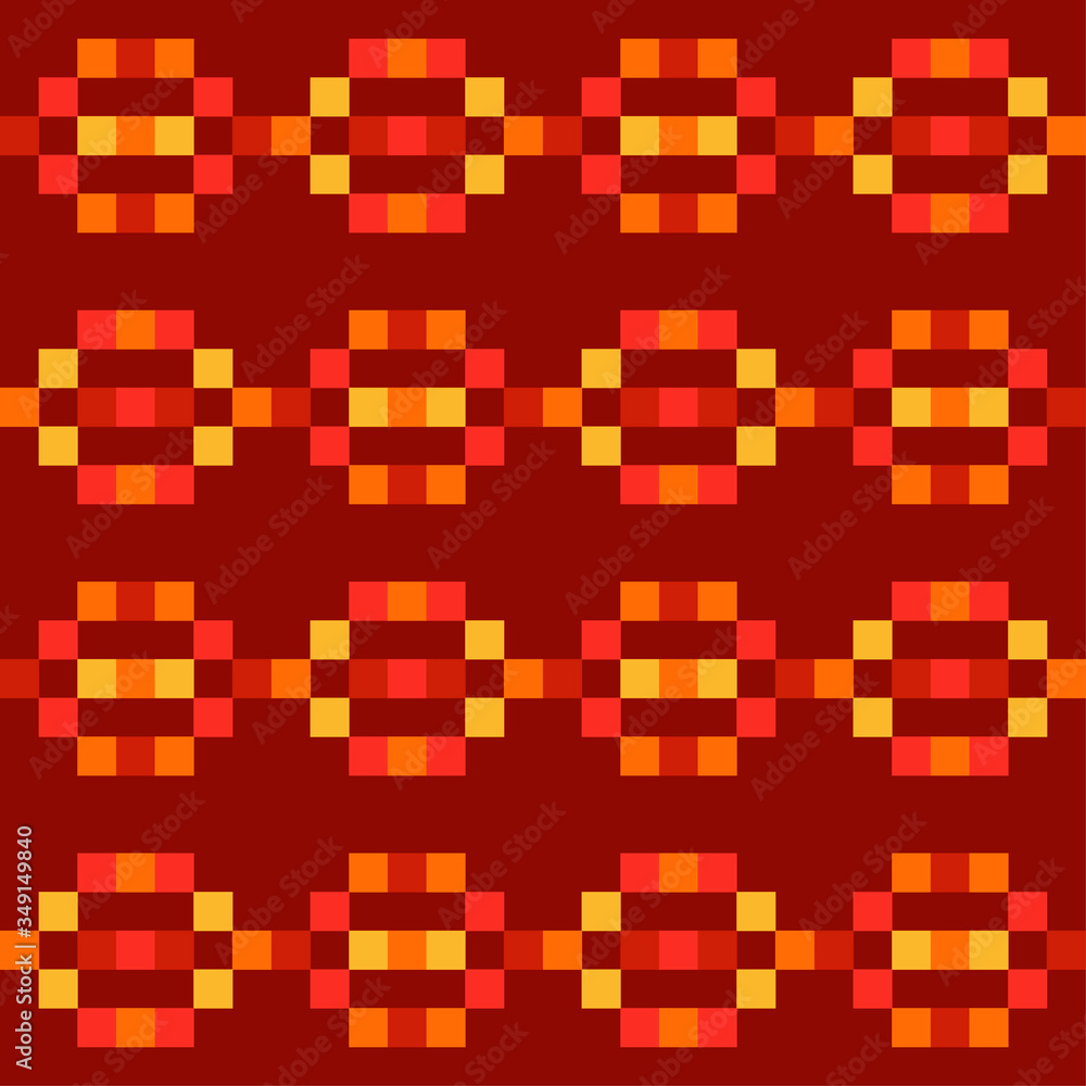 Fototapeta premium Design of cubes. Ethnic boho ornament. Seamless background. Tribal motif. Vector illustration for web design or print.