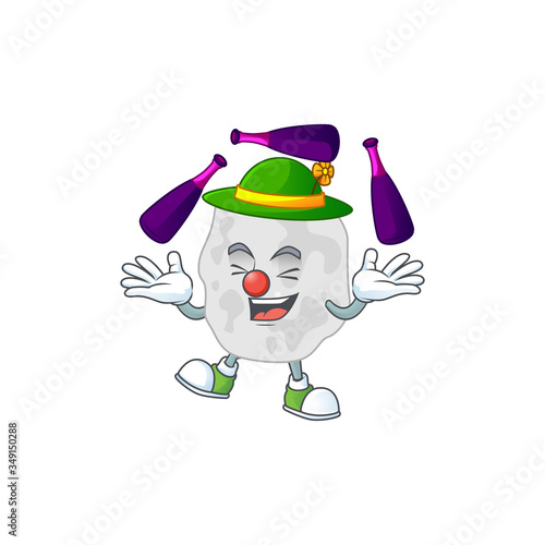 Planctomycetes mascot cartoon design playing Juggling on circus