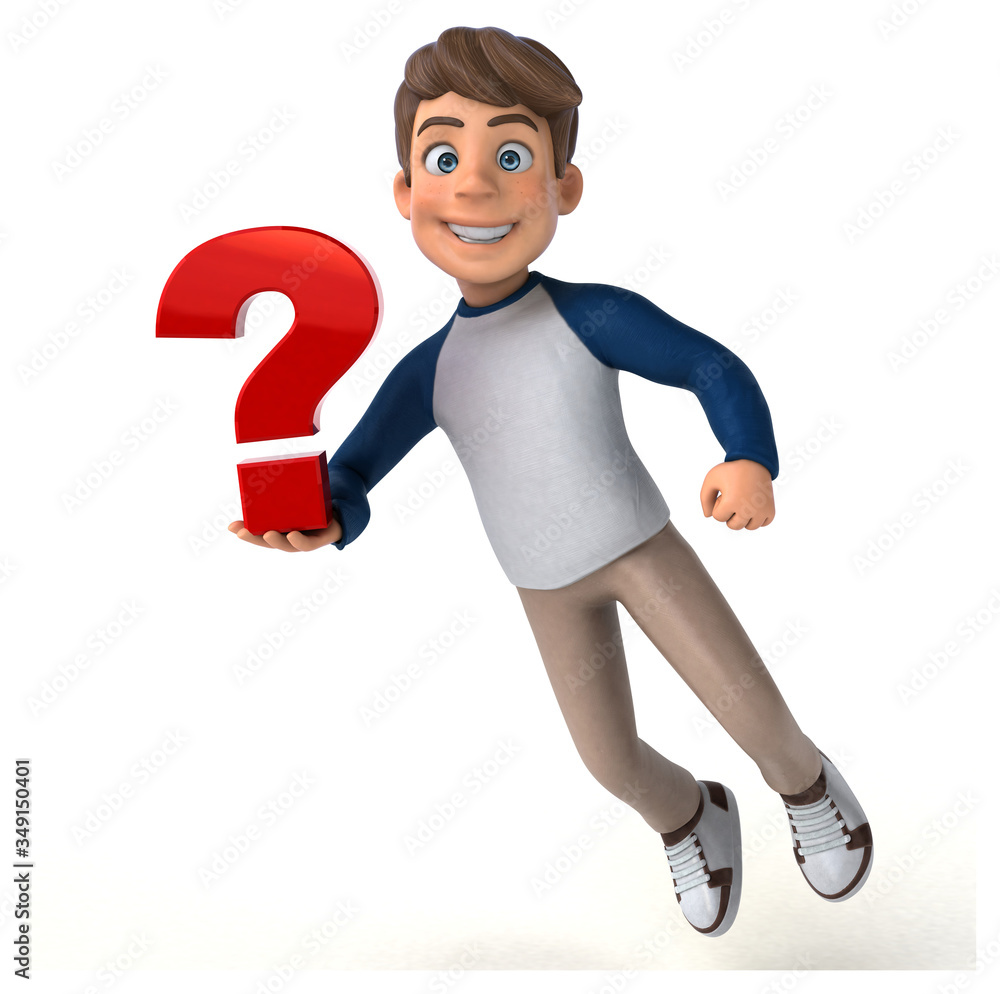 3D cartoon character fun teenager 3D cartoon character fun teenager
