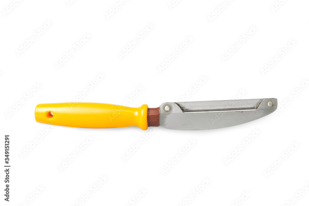 Paring knife orange handle isolated on white background Paring knife orange handle isolated on white background