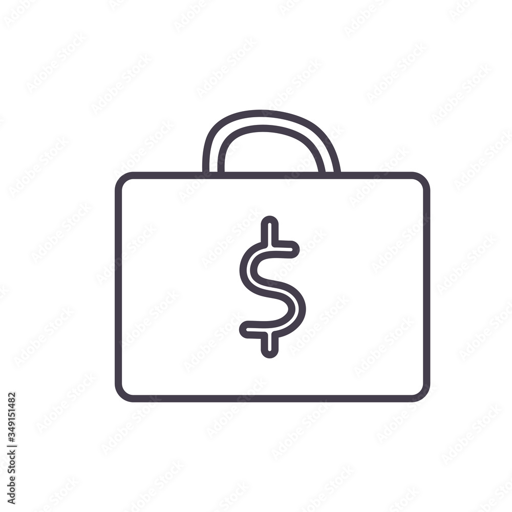 suitcase with dollar symbol line style icon vector design suitcase with dollar symbol line style icon vector design