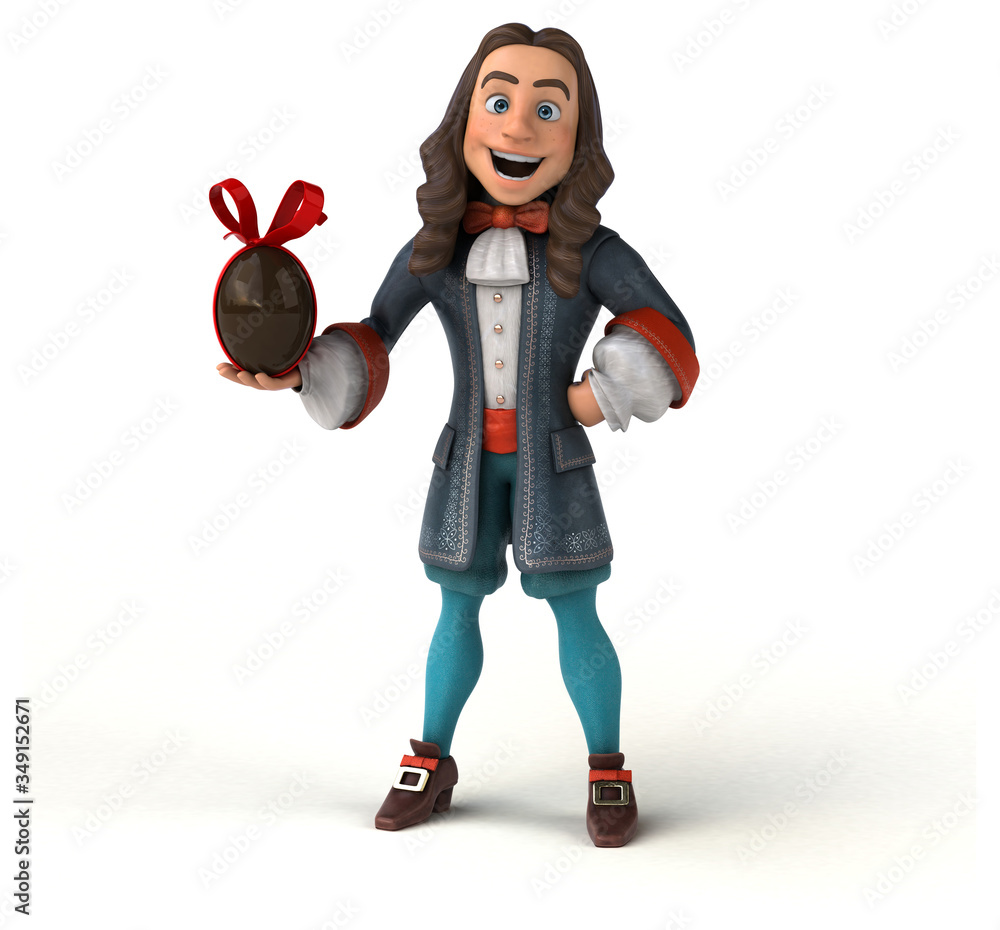 3D Illustration of a cartoon man in historical baroque costume 3D Illustration of a cartoon man in historical baroque costume