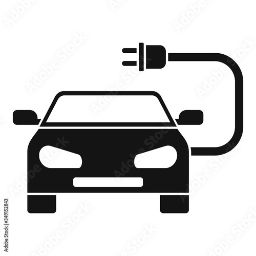 Electric car plug icon. Simple illustration of electric car plug vector icon for web design isolated on white background