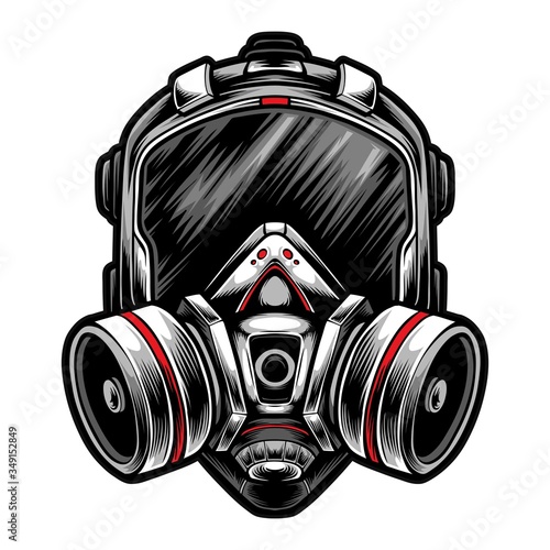 futuristic mecha respirator vector mask