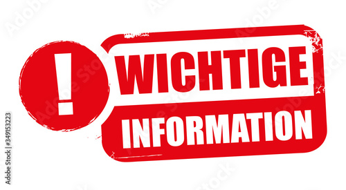 Wichtige Information - roter Stempel Vektor Illustration. German text