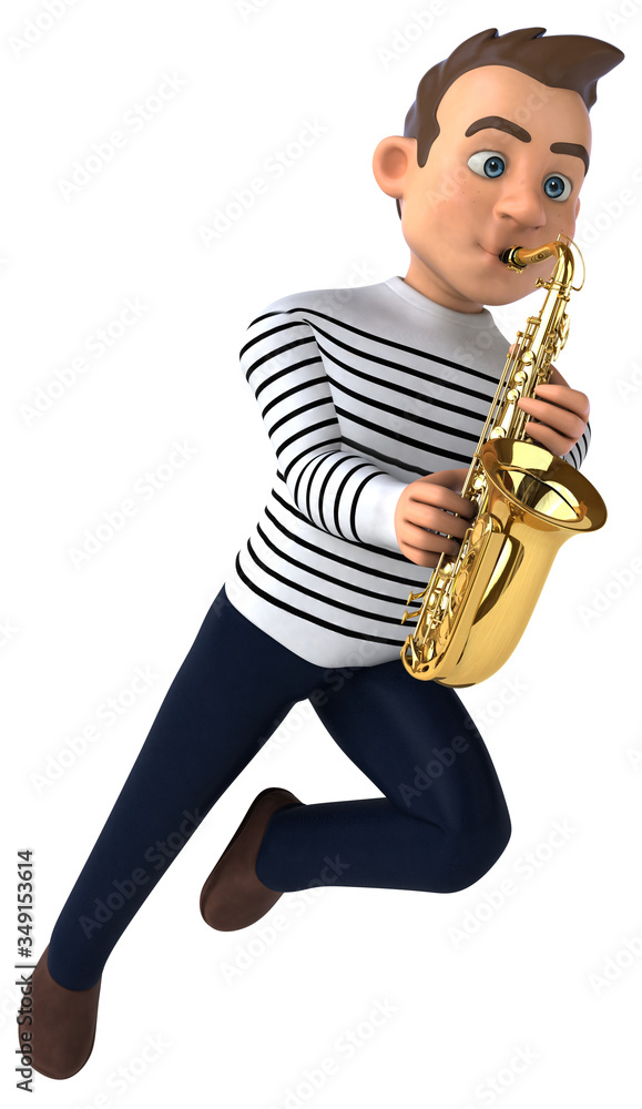 Naklejka premium Fun 3D cartoon casual character