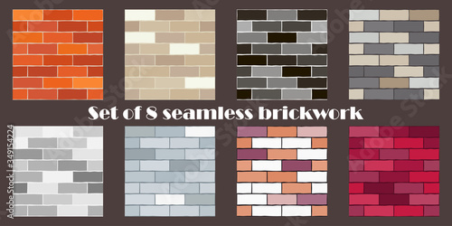 Mosaic of bricks. Seamless background. Means for the device of masonry walls and floors. Vector illustration for web design or print.