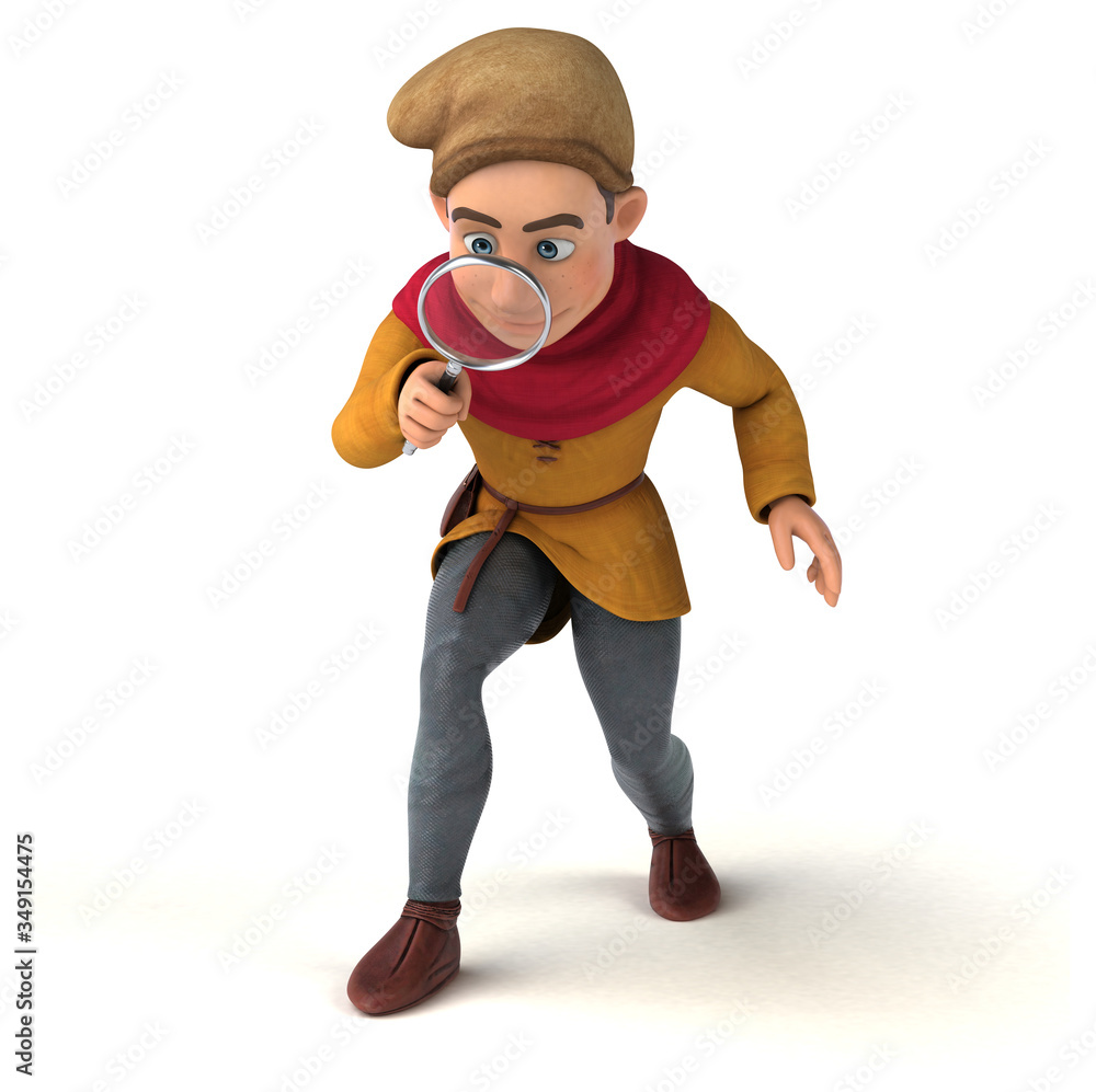3D Illustration of a medieval historical character