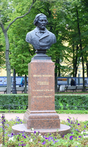 The Monument To Glinka, Alexandrovsky garden, Saint-Petersburg, Russia October 2017 photo