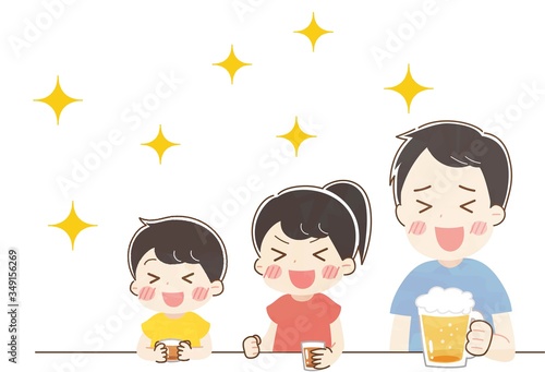 親子 ビール　団らん　子ども　01