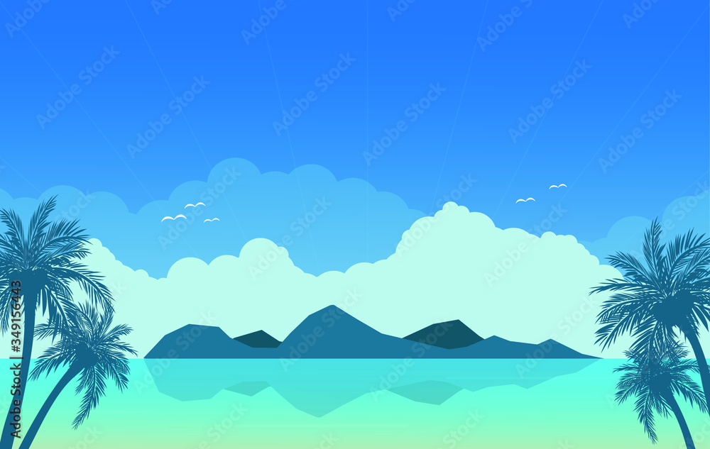 Vector summer  background concept  with blue 