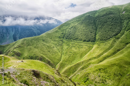 Caucasus Mountains near Kasbegi, Georgia photo