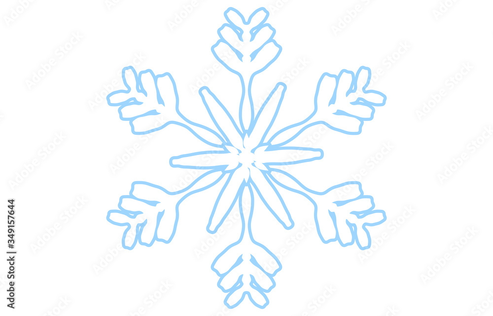 青い雪の結晶のベクターイラスト 青い雪の結晶のベクターイラスト
