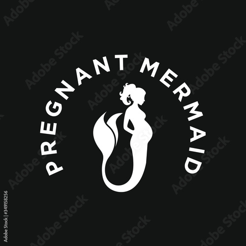 pregnant mermaid logo. Mermaid icon