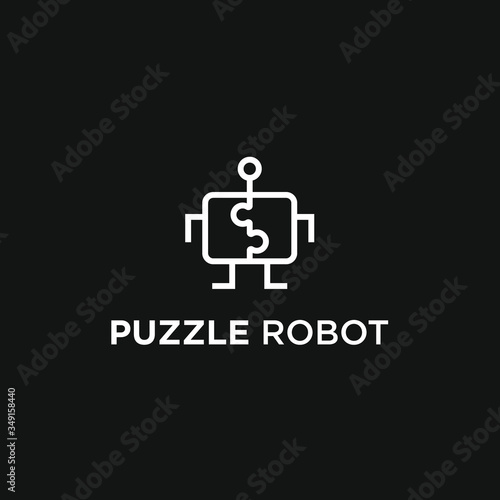 robot puzzle logo. puzzle icon