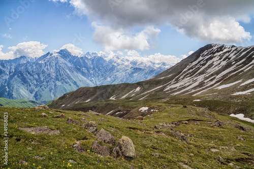 Caucasus Mountains near Kasbegi, Georgia photo