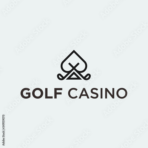 casino golf logo. ace icon