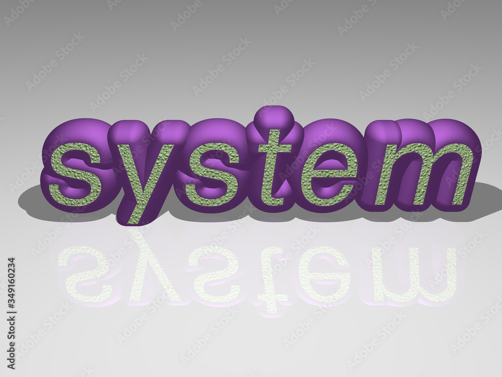 Fototapeta premium system 3D text illustrated with light perspective and shades, a picture ideal for rich graphical context