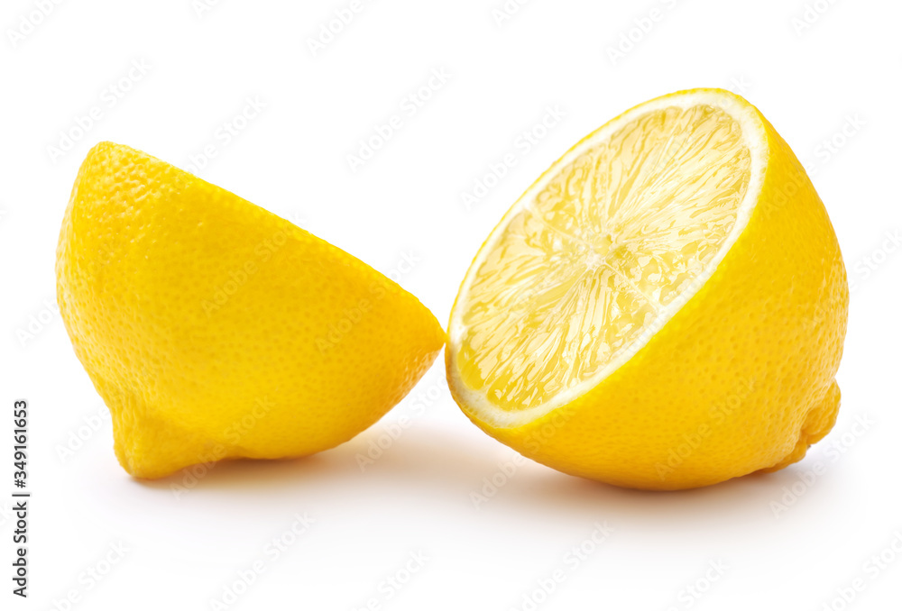 Fotografie fresh cut lemon fruit isolated on white background