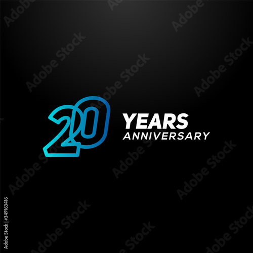 20 Years Anniversary Gradient Number Vector Design