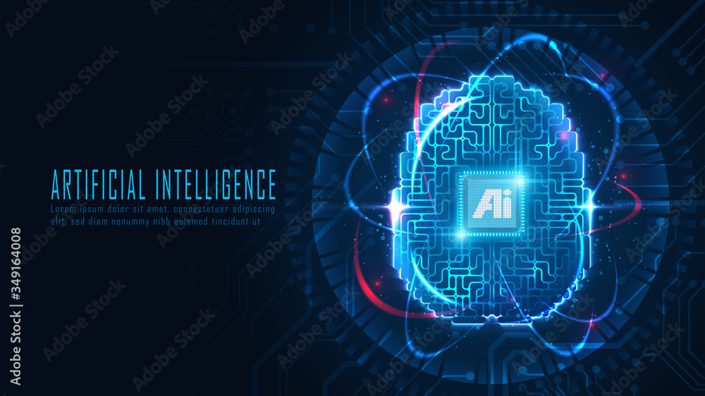 Futuristic Ai brain concept suitable for future technology artwork Futuristic Ai brain concept suitable for future technology artwork