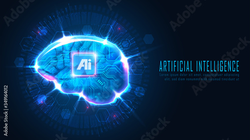 Wallpaper Mural Futuristic Ai brain concept suitable for future technology artwork  Torontodigital.ca