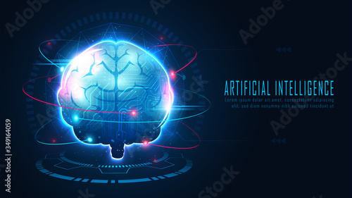 Futuristic Ai brain concept suitable for future technology artwork 