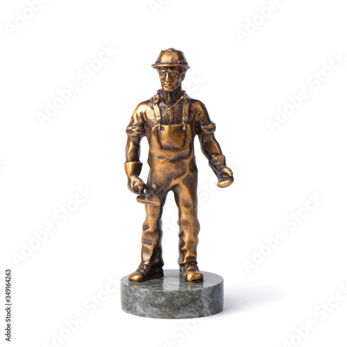 Builder bronze award highlighted on a white background. The concept of merit and victory.