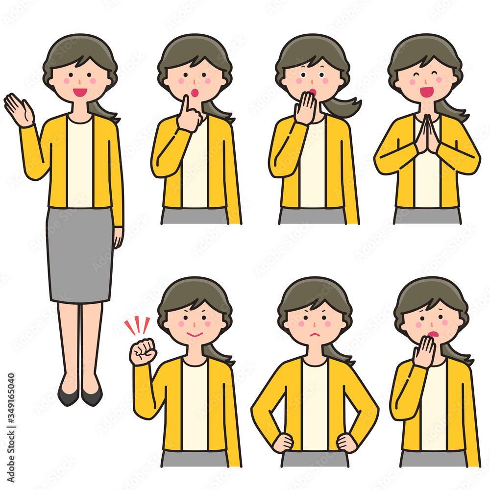 Female teacher upper body expression variation 2 Female teacher upper body expression variation 2