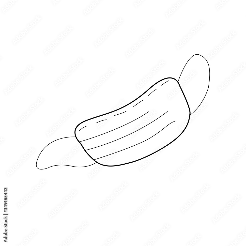 Medical mask icon. A means of protection against viruses and diseases. Simple Outline drawing in doodle style. Vector EPS10 illustration. Isolated on white background Medical mask icon. A means of protection against viruses and diseases. Simple Outline drawing in doodle style. Vector EPS10 illustration. Isolated on white background