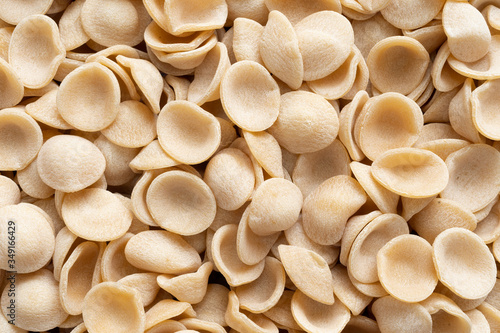 dried italian orecchiette pasta food background
